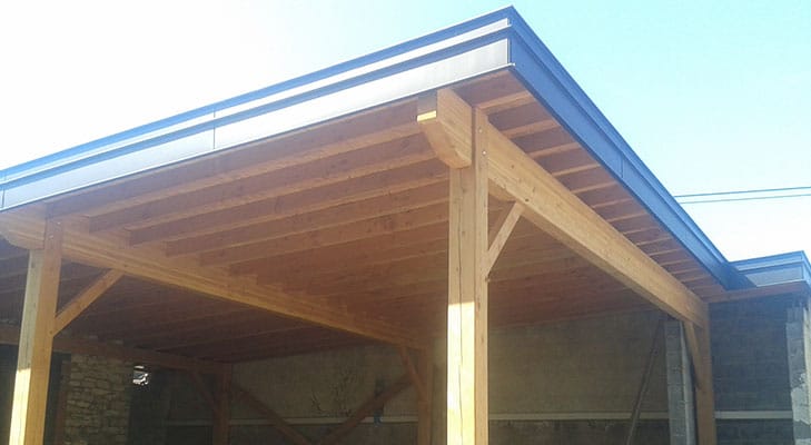 Extension carport avec membrane EPDM